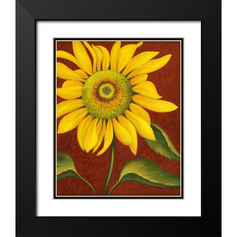 Sunflower Black Modern Wood Framed Art Print with Double Matting by Zaccheo, John
