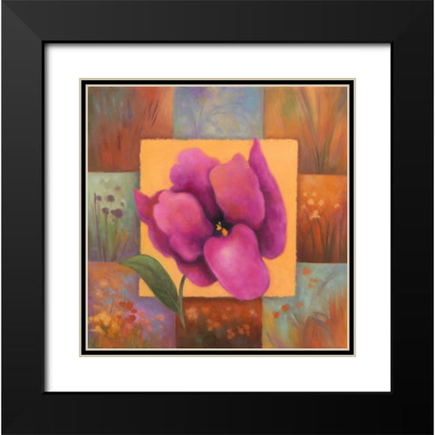 Purple Patchwork Black Modern Wood Framed Art Print with Double Matting by Zaccheo, John