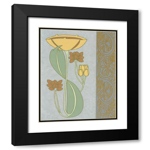 Tan Tulip With Right Border Black Modern Wood Framed Art Print with Double Matting by Zaccheo, John