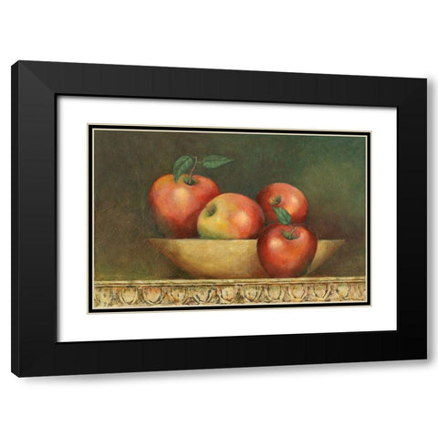 Red Apple Still Life Black Modern Wood Framed Art Print with Double Matting by Zaccheo, John