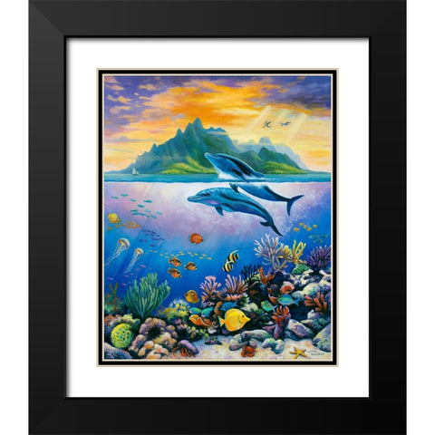 Paradise Black Modern Wood Framed Art Print with Double Matting by Zaccheo, John