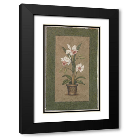 Green Border Triptych - Right Black Modern Wood Framed Art Print with Double Matting by Zaccheo, John