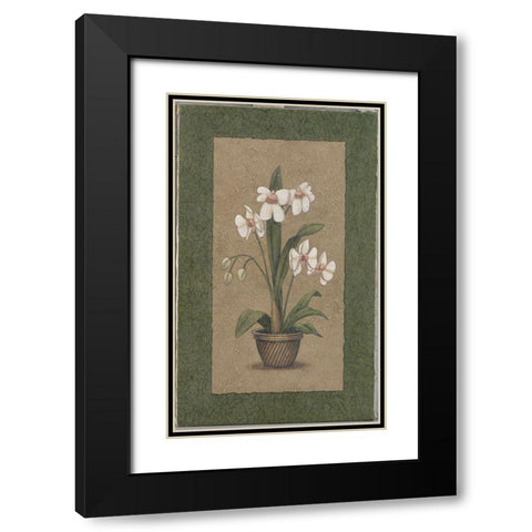 Green Border Triptych - Left Black Modern Wood Framed Art Print with Double Matting by Zaccheo, John