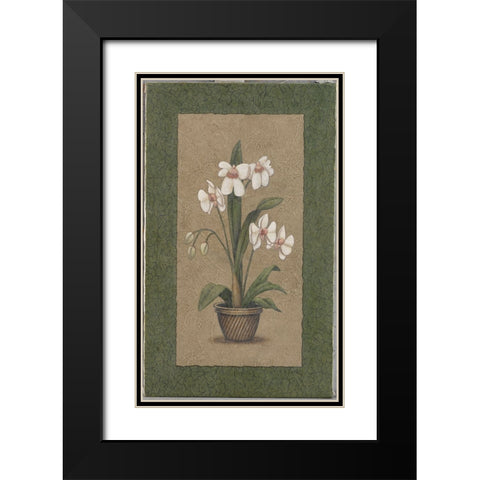 Green Border Triptych - Left Black Modern Wood Framed Art Print with Double Matting by Zaccheo, John