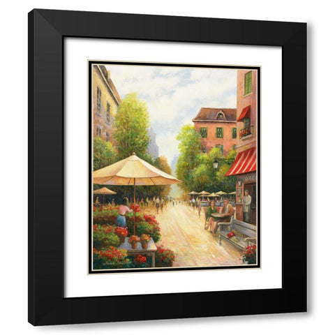 Street Scene Black Modern Wood Framed Art Print with Double Matting by Zaccheo, John