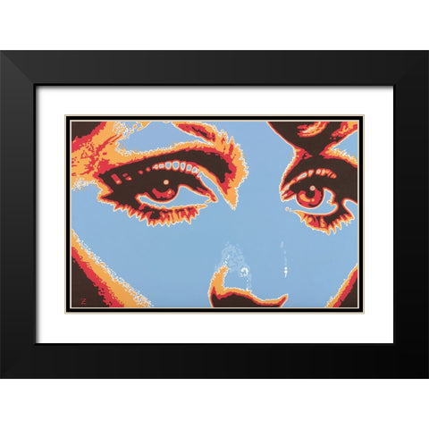 Captivating Eyes Black Modern Wood Framed Art Print with Double Matting by Zaccheo, John