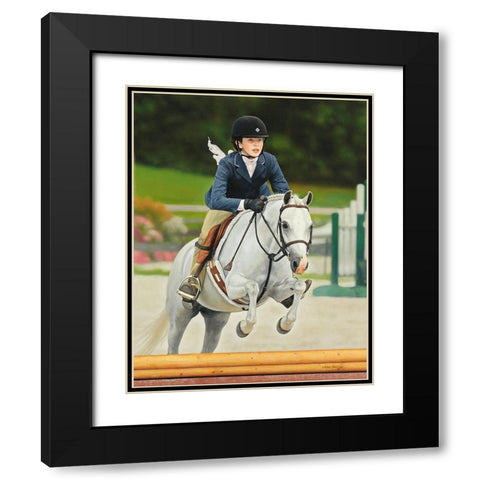 Horse Rider Black Modern Wood Framed Art Print with Double Matting by Zaccheo, John