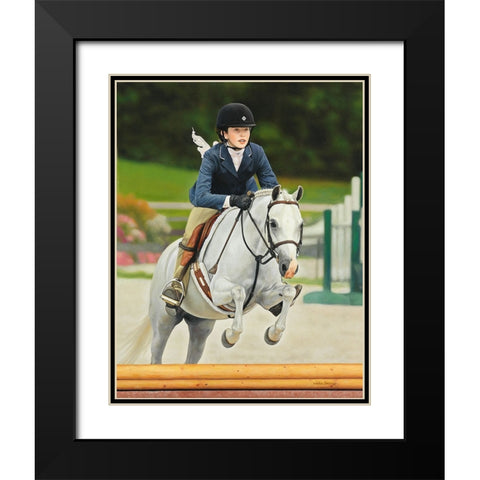Horse Rider Black Modern Wood Framed Art Print with Double Matting by Zaccheo, John