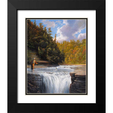 Fishing Black Modern Wood Framed Art Print with Double Matting by Zaccheo, John