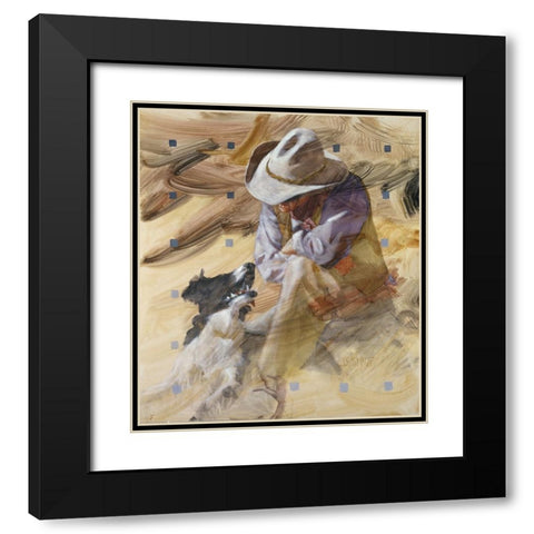 Marching Orders Black Modern Wood Framed Art Print with Double Matting by Knauf, J.E.