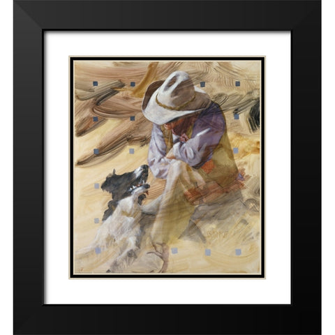 Marching Orders Black Modern Wood Framed Art Print with Double Matting by Knauf, J.E.