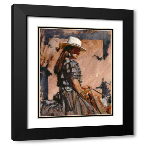 At A Walk Black Modern Wood Framed Art Print with Double Matting by Knauf, J.E.