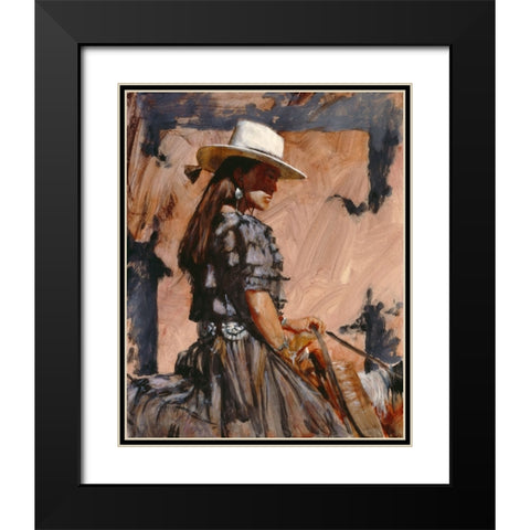 At A Walk Black Modern Wood Framed Art Print with Double Matting by Knauf, J.E.