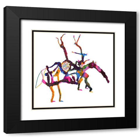 Anteater Snails Bunny Black Modern Wood Framed Art Print with Double Matting by Kwerki Studios