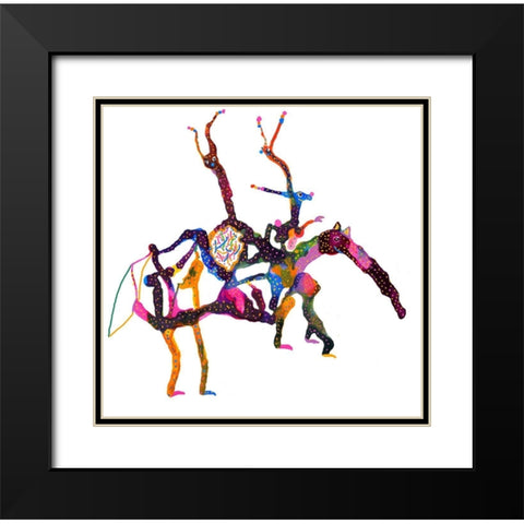 Anteater Snails Bunny Black Modern Wood Framed Art Print with Double Matting by Kwerki Studios