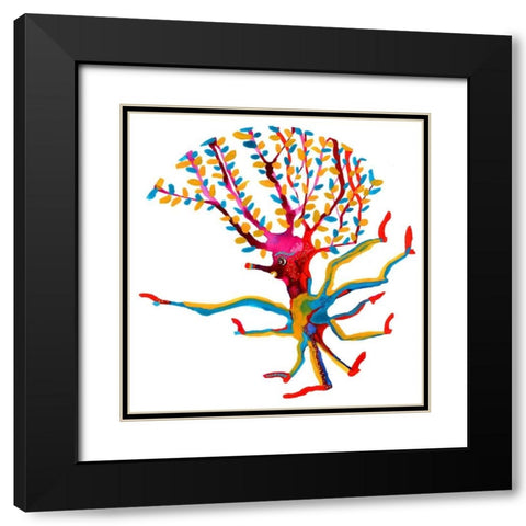Buggy Tree Black Modern Wood Framed Art Print with Double Matting by Kwerki Studios