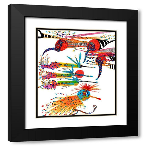 Coming And Going Black Modern Wood Framed Art Print with Double Matting by Kwerki Studios