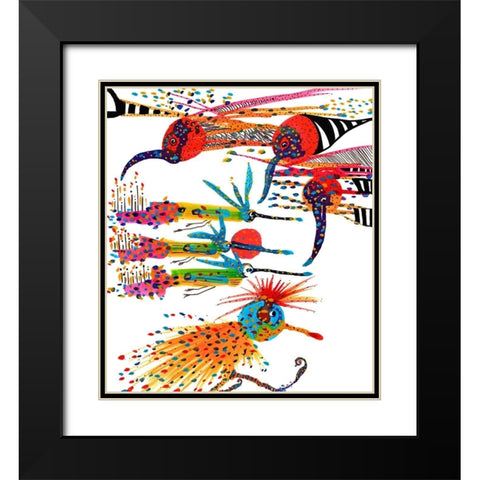 Coming And Going Black Modern Wood Framed Art Print with Double Matting by Kwerki Studios