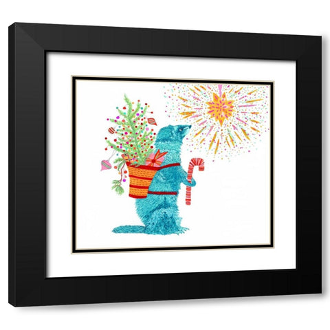 Fritz And The Star Black Modern Wood Framed Art Print with Double Matting by Kwerki Studios