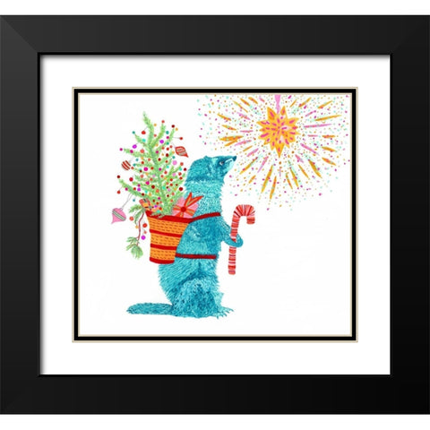 Fritz And The Star Black Modern Wood Framed Art Print with Double Matting by Kwerki Studios