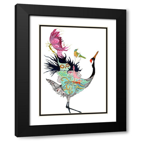 And So The Journey Begins Black Modern Wood Framed Art Print with Double Matting by Kwerki Studios