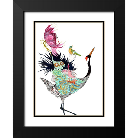 And So The Journey Begins Black Modern Wood Framed Art Print with Double Matting by Kwerki Studios