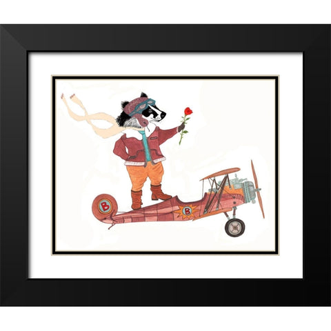 Badger Pilot Black Modern Wood Framed Art Print with Double Matting by Kwerki Studios