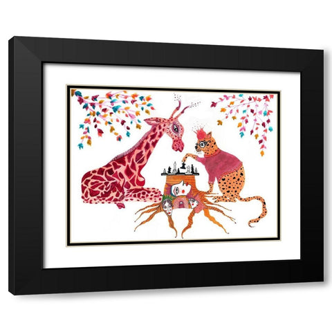 Chess Queens Black Modern Wood Framed Art Print with Double Matting by Kwerki Studios