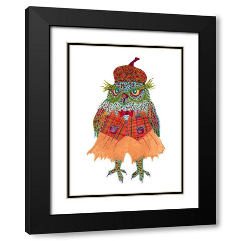 Oliver Black Modern Wood Framed Art Print with Double Matting by Kwerki Studios