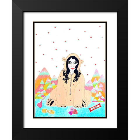 Polar Bear Suit Black Modern Wood Framed Art Print with Double Matting by Kwerki Studios