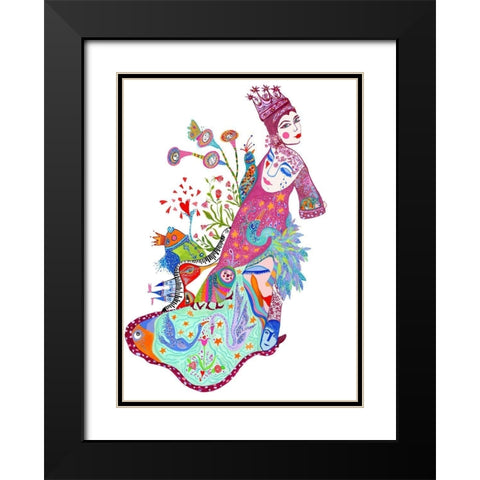 Queens Robe Black Modern Wood Framed Art Print with Double Matting by Kwerki Studios