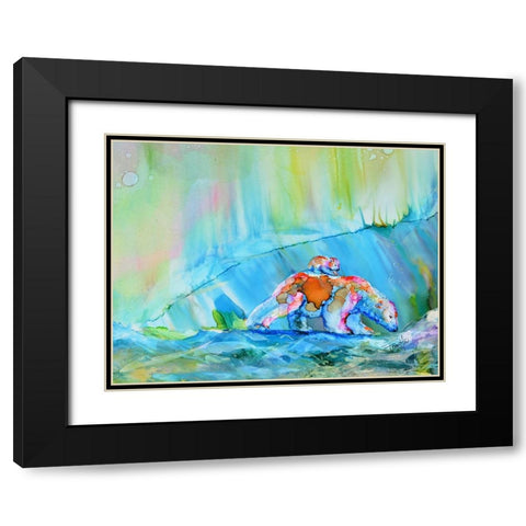 By the Light of Aurora Black Modern Wood Framed Art Print with Double Matting by Art by Leslie Franklin