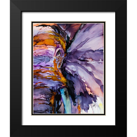 Sometimes You Just Need a Purple Elephant Black Modern Wood Framed Art Print with Double Matting by Art by Leslie Franklin