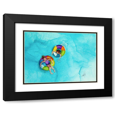 Dont Splash Black Modern Wood Framed Art Print with Double Matting by Art by Leslie Franklin