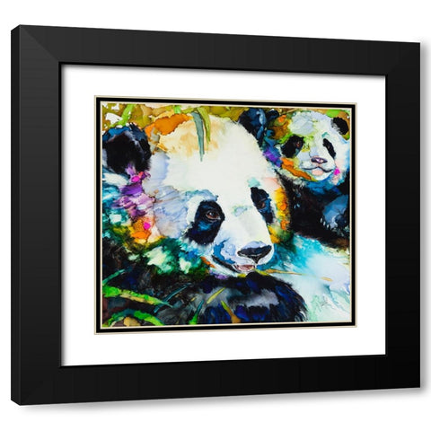 Me and My Mommy Black Modern Wood Framed Art Print with Double Matting by Art by Leslie Franklin