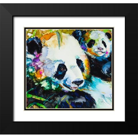 Me and My Mommy Black Modern Wood Framed Art Print with Double Matting by Art by Leslie Franklin