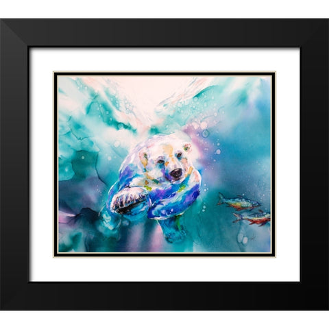 Chasing Char Black Modern Wood Framed Art Print with Double Matting by Art by Leslie Franklin