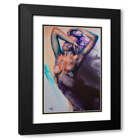 Dance Like Nobodys Watching Black Modern Wood Framed Art Print with Double Matting by Art by Leslie Franklin