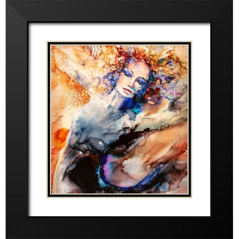 Fancy Free Black Modern Wood Framed Art Print with Double Matting by Art by Leslie Franklin