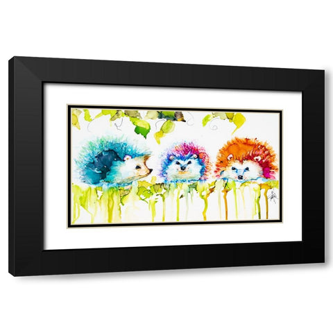 Sharing the Hedge Black Modern Wood Framed Art Print with Double Matting by Art by Leslie Franklin
