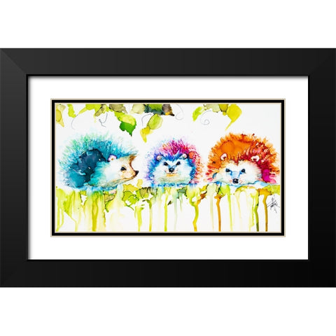 Sharing the Hedge Black Modern Wood Framed Art Print with Double Matting by Art by Leslie Franklin