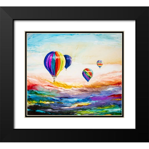 Up Up and Away Black Modern Wood Framed Art Print with Double Matting by Art by Leslie Franklin