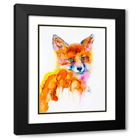 Very Vixen Black Modern Wood Framed Art Print with Double Matting by Art by Leslie Franklin