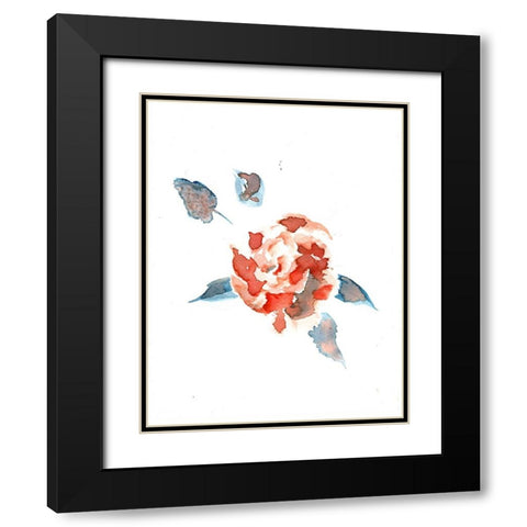 Color Trend flower Black Modern Wood Framed Art Print with Double Matting by Art by Leslie Franklin