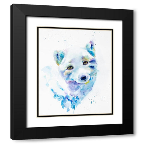 Arctic Fox Black Modern Wood Framed Art Print with Double Matting by Art by Leslie Franklin