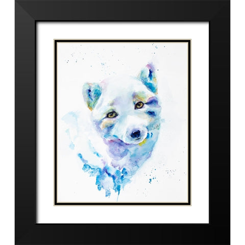 Arctic Fox Black Modern Wood Framed Art Print with Double Matting by Art by Leslie Franklin