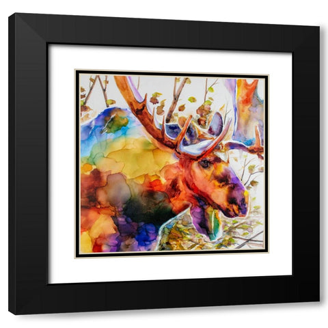 Arent I Amoosing_ Black Modern Wood Framed Art Print with Double Matting by Art by Leslie Franklin