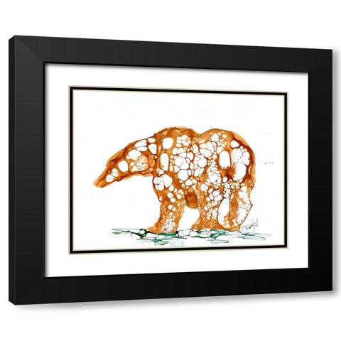 Cellular Bear (2) Black Modern Wood Framed Art Print with Double Matting by Art by Leslie Franklin