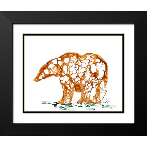Cellular Bear (2) Black Modern Wood Framed Art Print with Double Matting by Art by Leslie Franklin