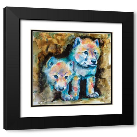 Double Debut Black Modern Wood Framed Art Print with Double Matting by Art by Leslie Franklin